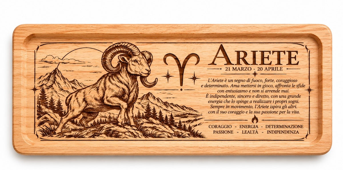 Tagliere in Legno Inciso Ariete ♈