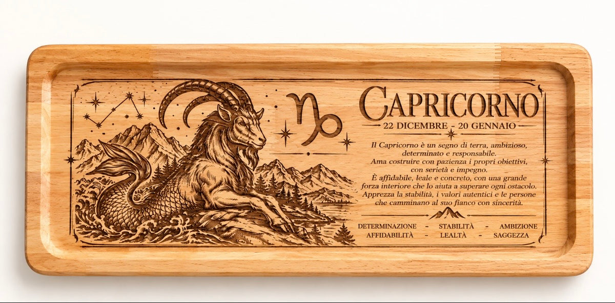 Tagliere in Legno Inciso Capricorno ♑