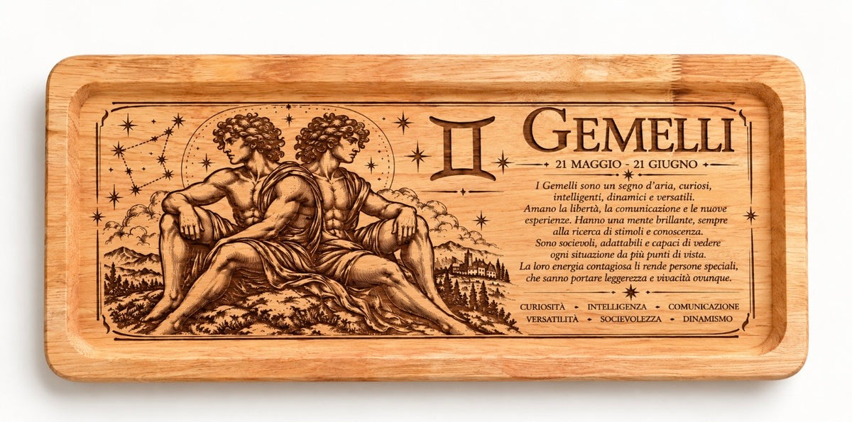 Tagliere in legno Zodiacale Gemelli – ♊